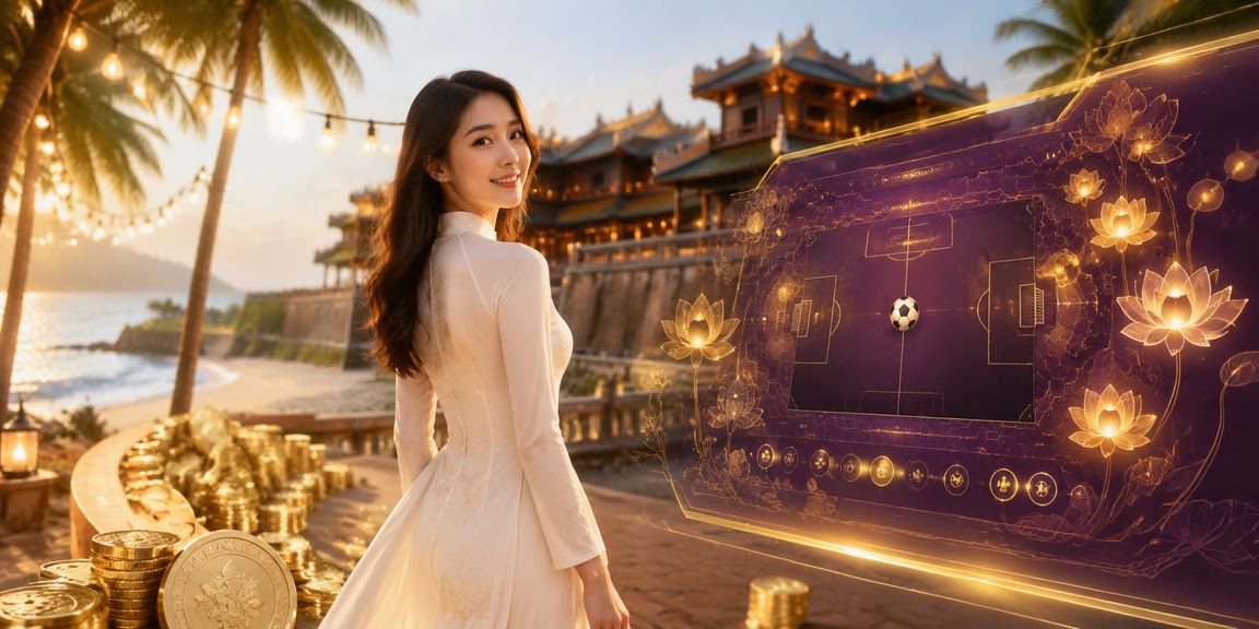 Thành viên p2000 tại Huế xem ưu đãi giải thưởng qua điện thoại di động trong trang phục áo dài